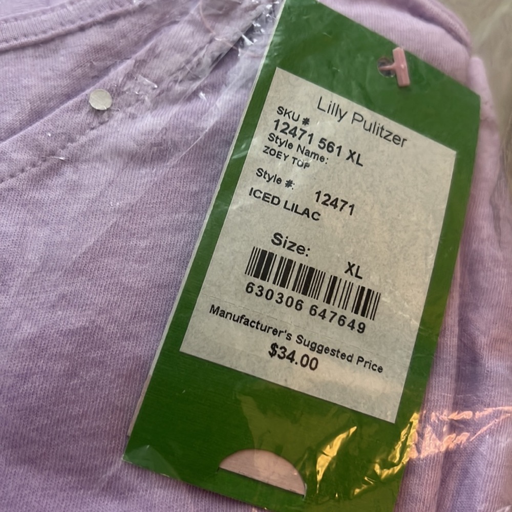 Girls kids purple Lilly Pulitzer Zoey top - Picture 2 of 4